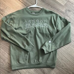 Green Crewneck Mama Sweater